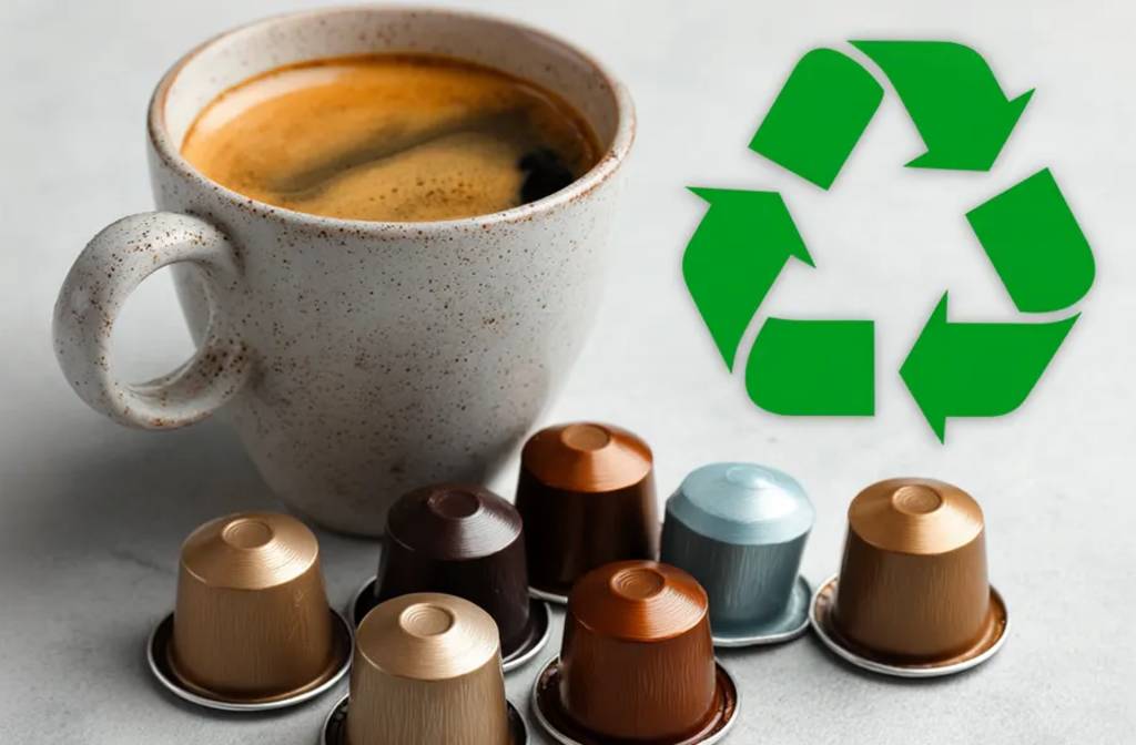 Clean aluminum from used coffee capsules